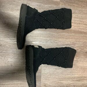 UGG Knit Black Mid-Calf Boots